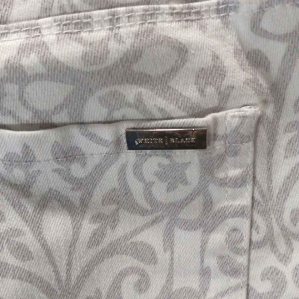WhiteHouse/Blackmore, White&Toupe Blanc Jeans. Sz 4 R. 28/28 Straight - Picture 5 of 8